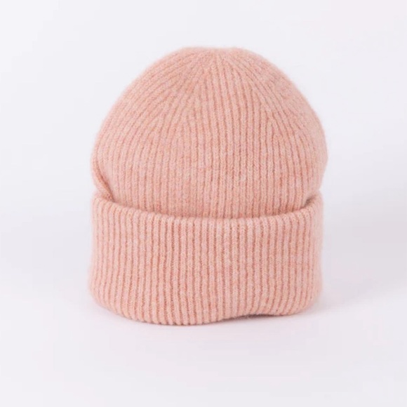 NWT Revolve Hat Attack Color Bar Ribbed Knit Beanie in Blush Women’s OS - Picture 1 of 7